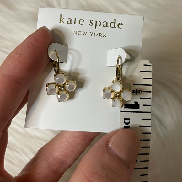 NWT {Kate Spade} Leverback Drop Flower Earrings - Picture 4 of 4